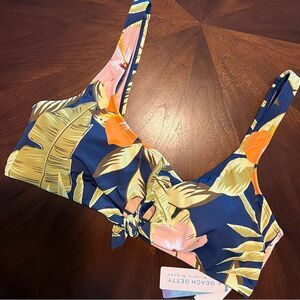 Beach Betty Tropical Floral Bikini Top NWT large